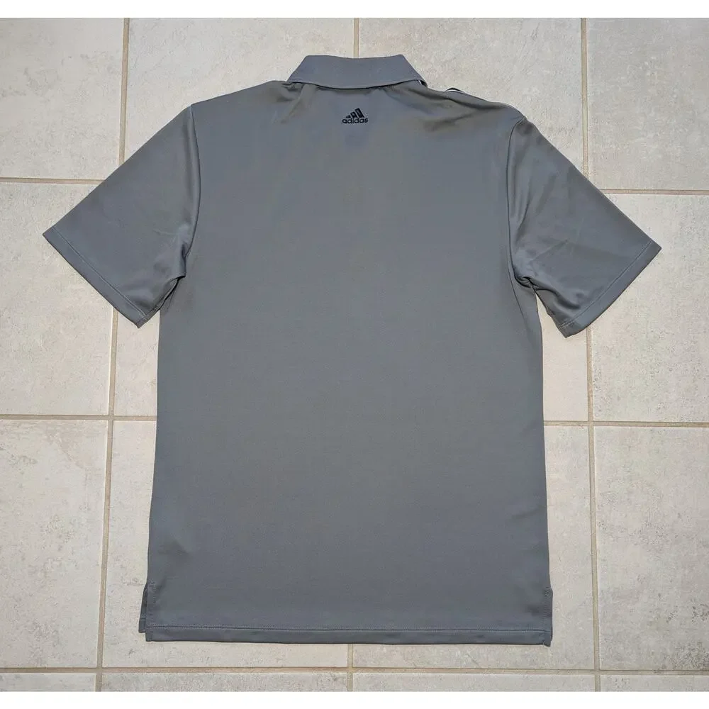 Adidas Men's Small Golden State Warriors Polo Shirt Gray Three Striped NBA